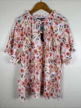 Allegra K Floral Print Top. XL
